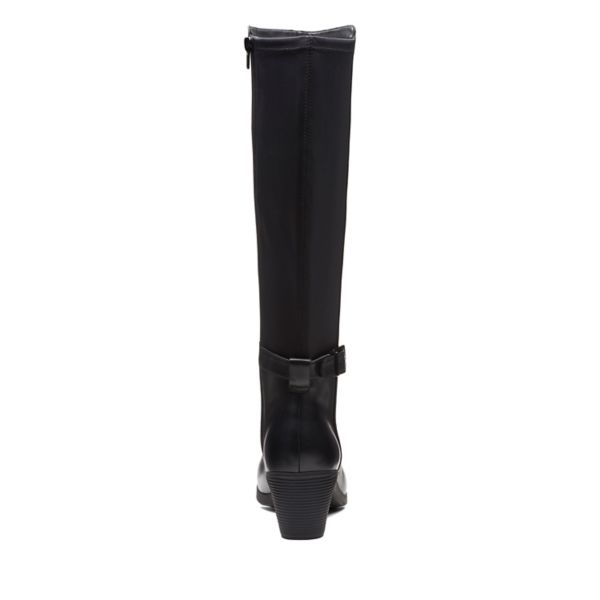 Clarks Womens Un Lindel Hi Knee High Boots Black | UK-9864135